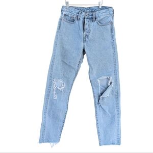 LEVI'S wedgie icon fit jeans distressed light blue size 27 @i